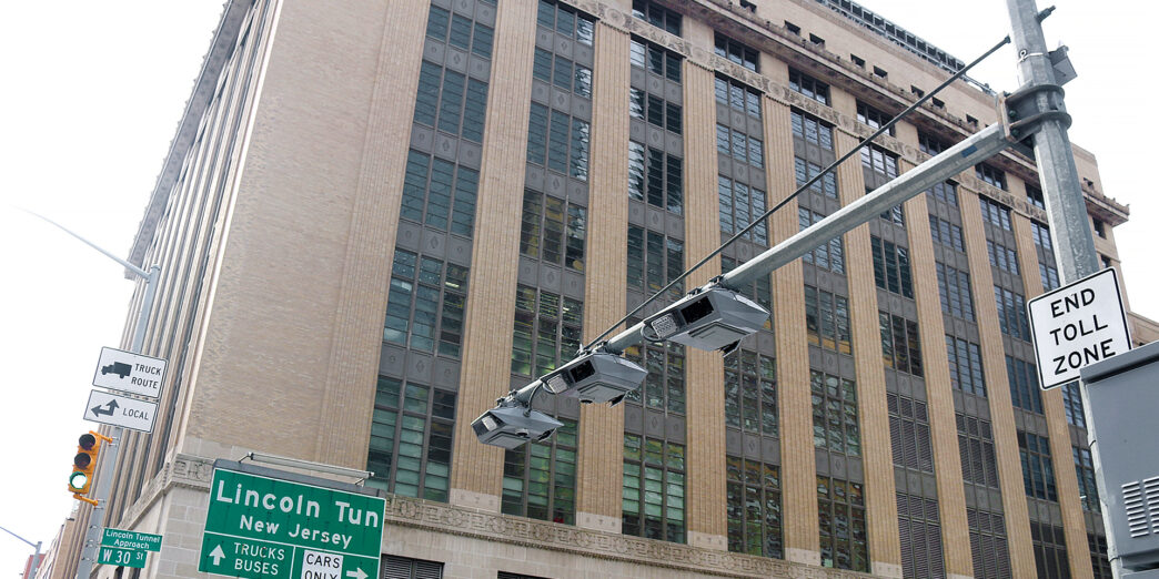 a street sign and a building