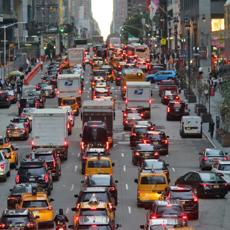 a traffic jam in a city