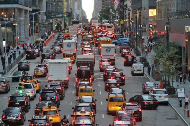 a traffic jam in a city