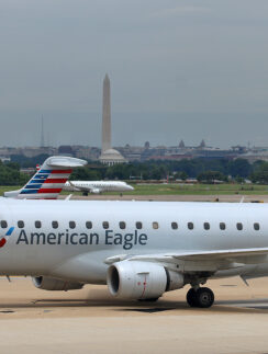 an airplane on the runway
