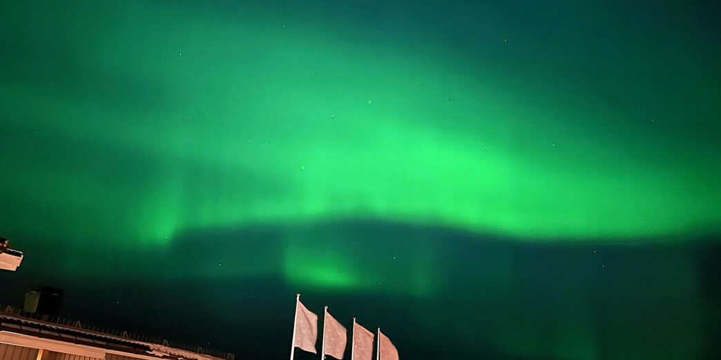 green lights in the sky