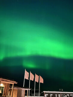 green lights in the sky