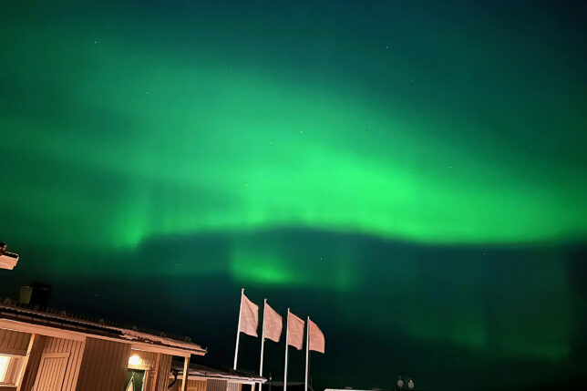 green lights in the sky