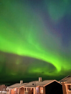 green lights in the sky