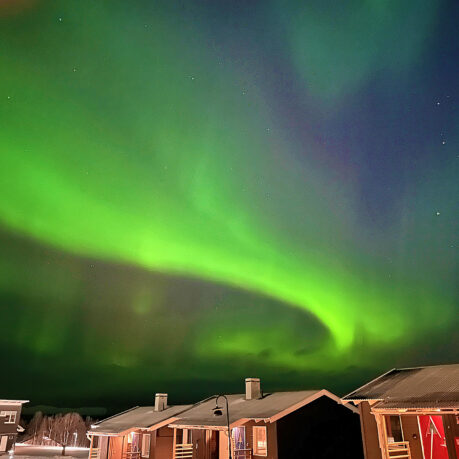 green lights in the sky