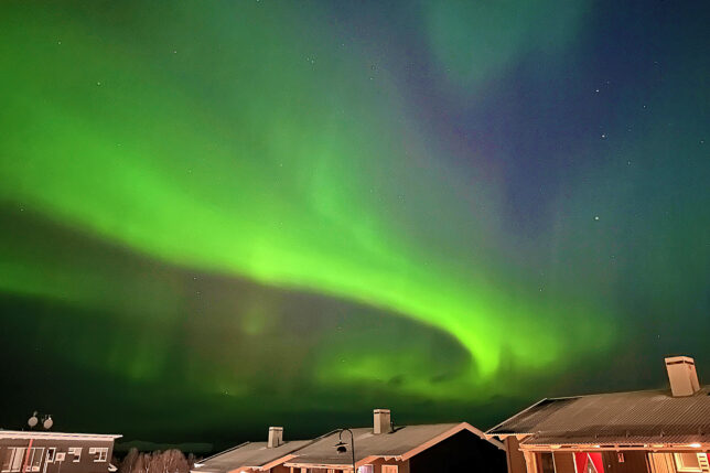 green lights in the sky