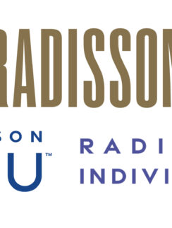 a group of blue and brown text