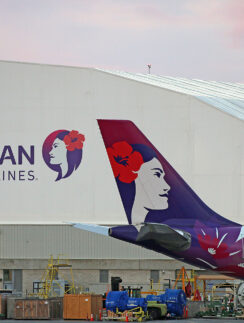 a plane with a woman's face painted on it