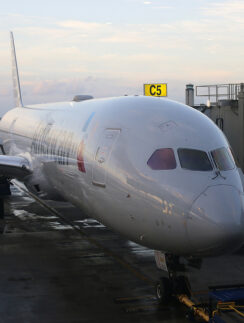 a large airplane at an airport