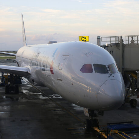 a large airplane at an airport