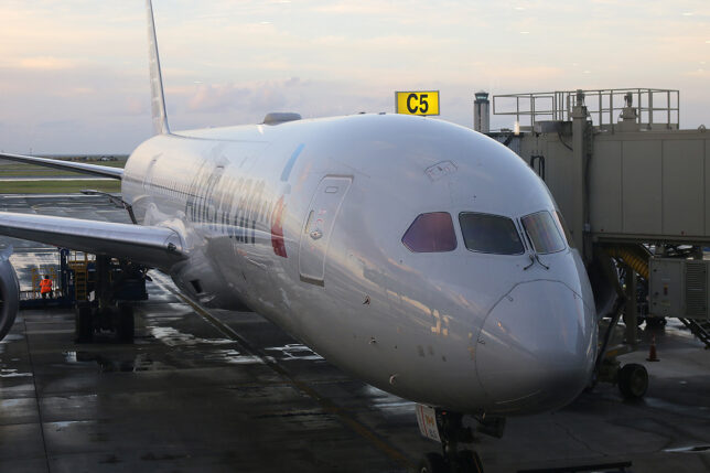a large airplane at an airport