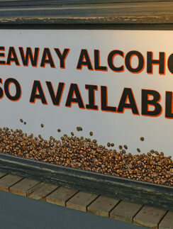a sign with text on it