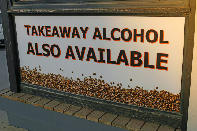 a sign with text on it