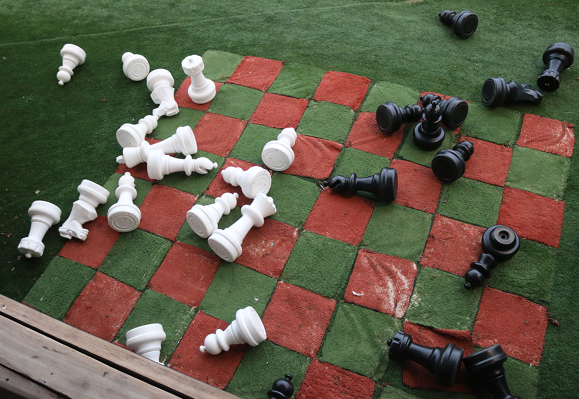 a chess board with chess pieces on it