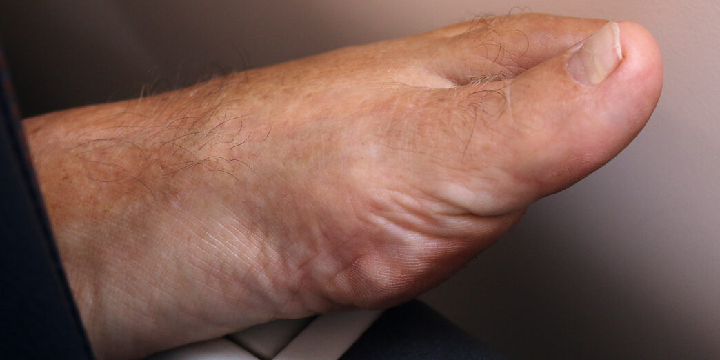 a close up of a foot
