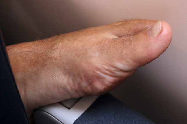 a close up of a foot