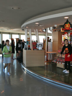 a group of people in a store