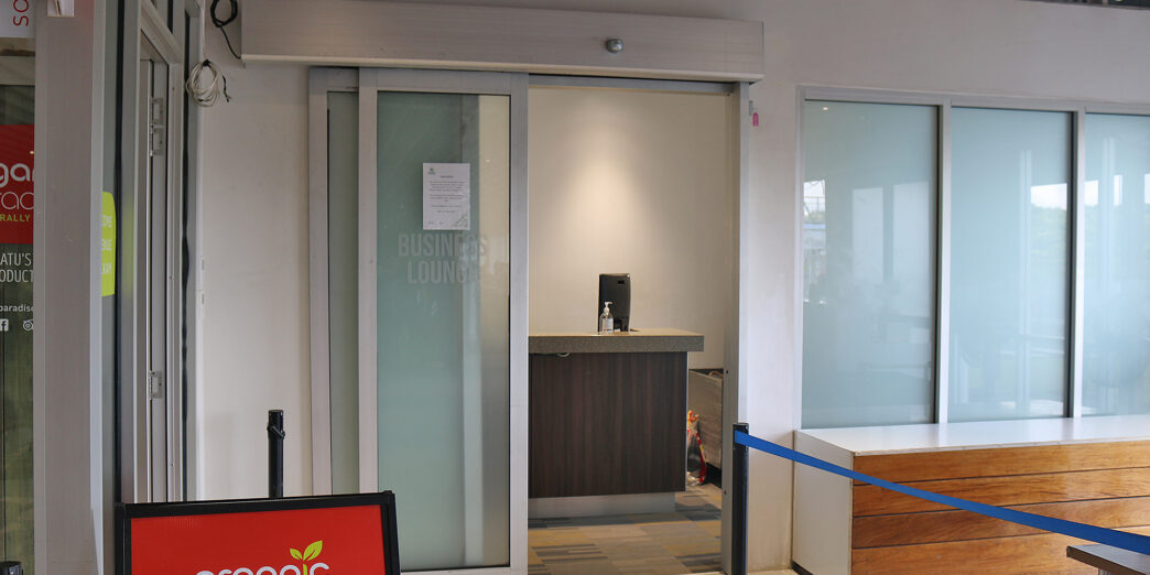 a glass doors in a store