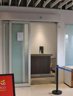 a glass doors in a store