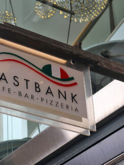 a sign on a building