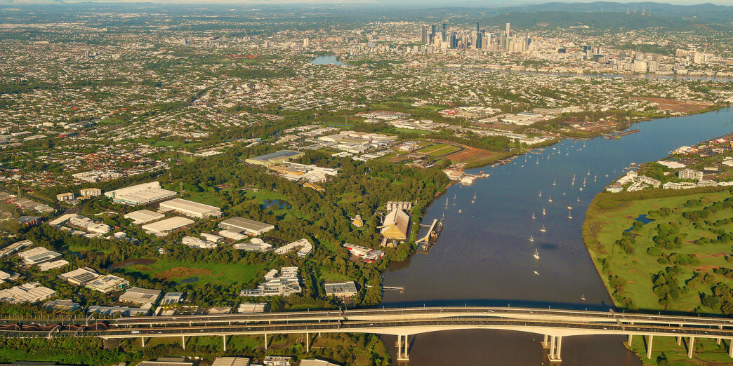 a aerial view of a city