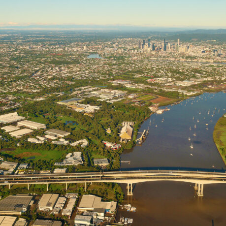 a aerial view of a city
