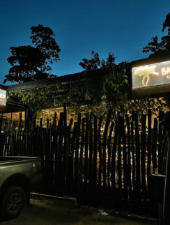 a truck parked in front of a building