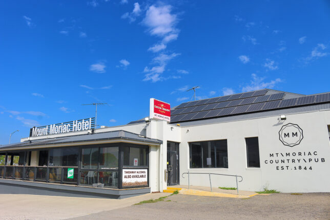 a building with a sign on the front