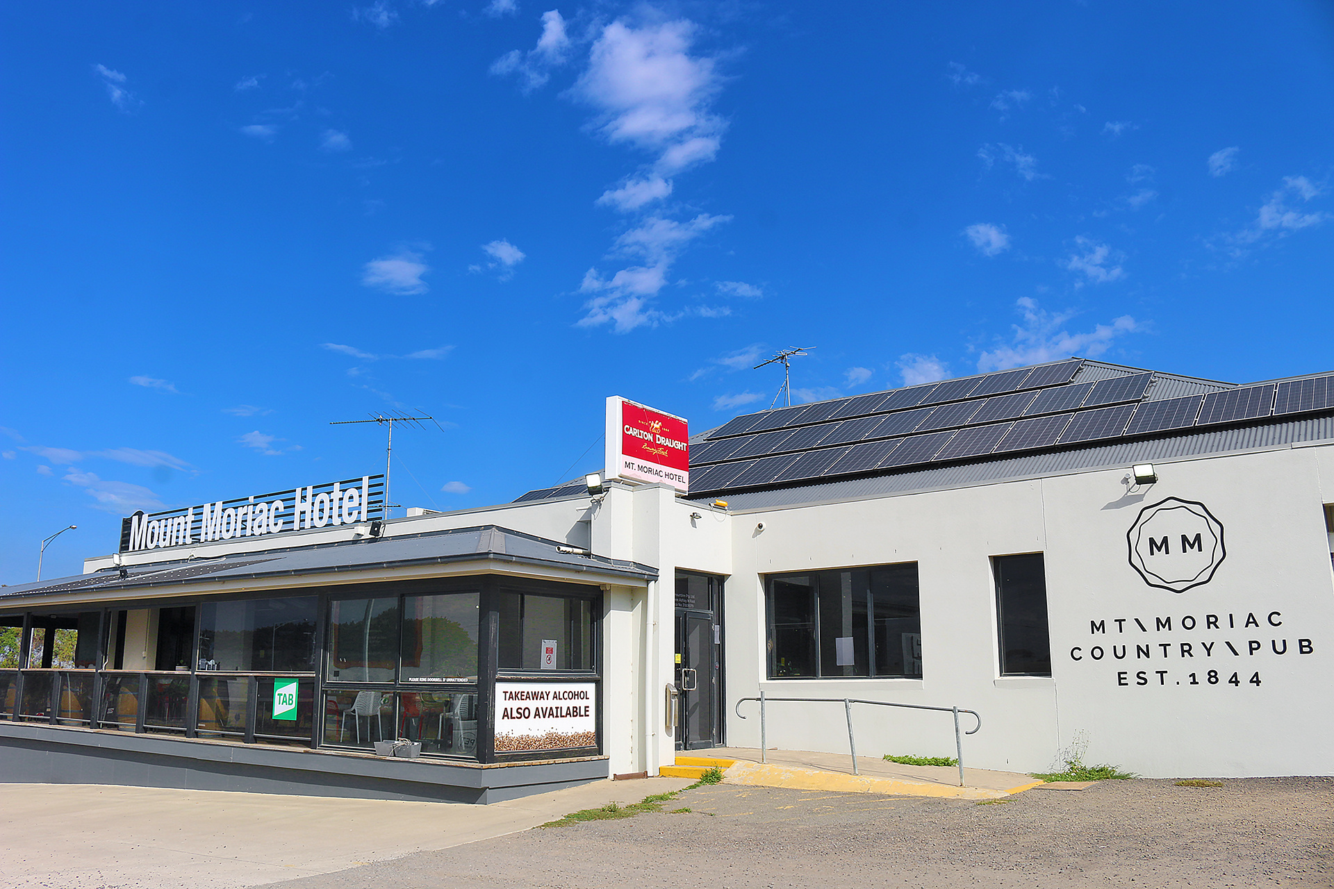 a building with a sign on the front