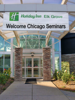 a sign over a building