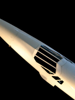 a close up of a plane