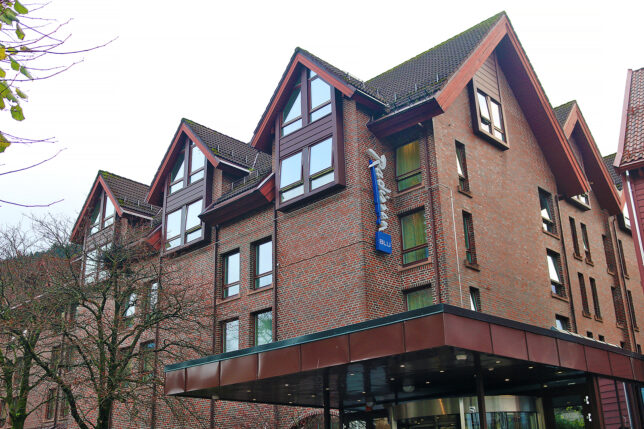 a building with a roof