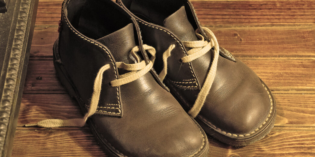 a pair of brown shoes