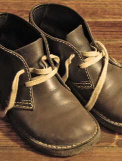 a pair of brown shoes