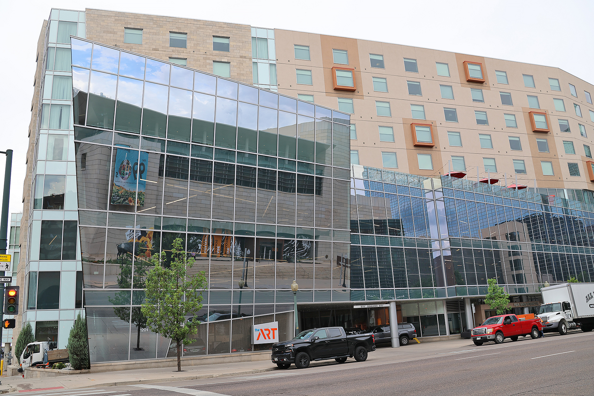 a building with glass windows