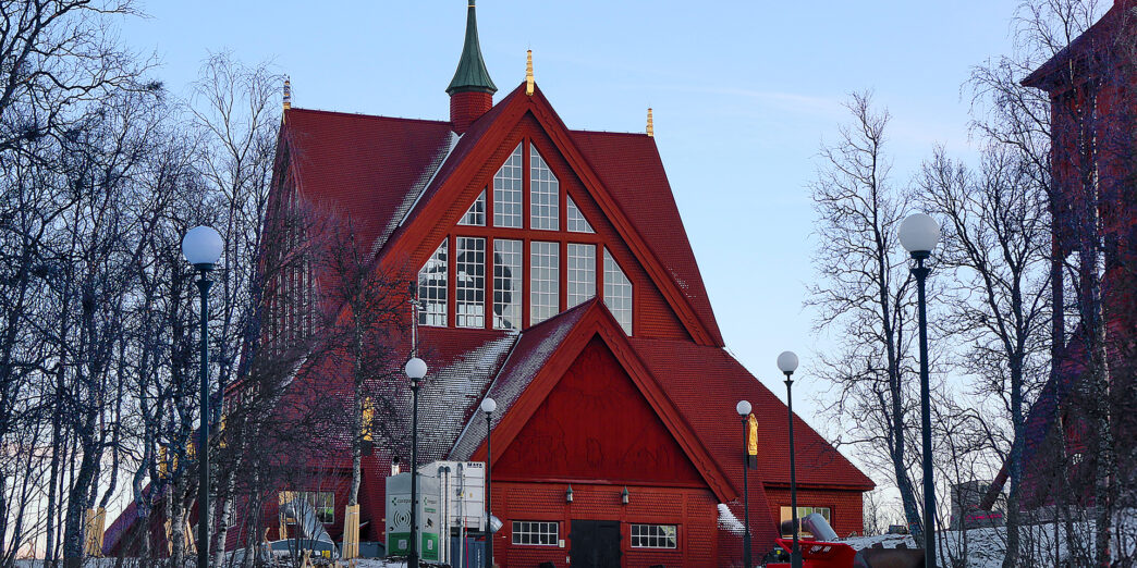 a building with snow on the ground