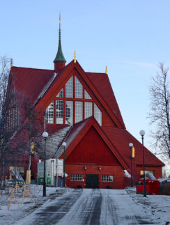 a building with snow on the ground