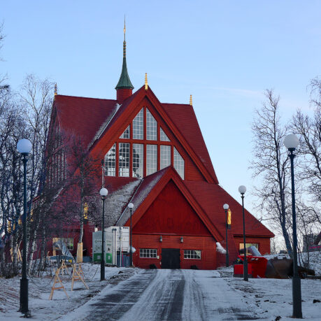 a building with snow on the ground
