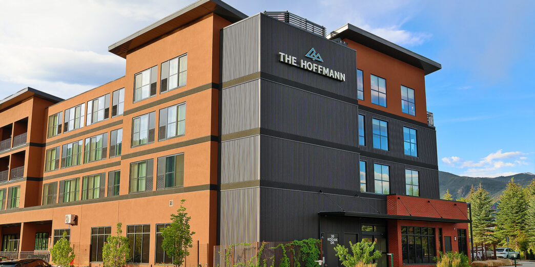 a building with a sign on the side