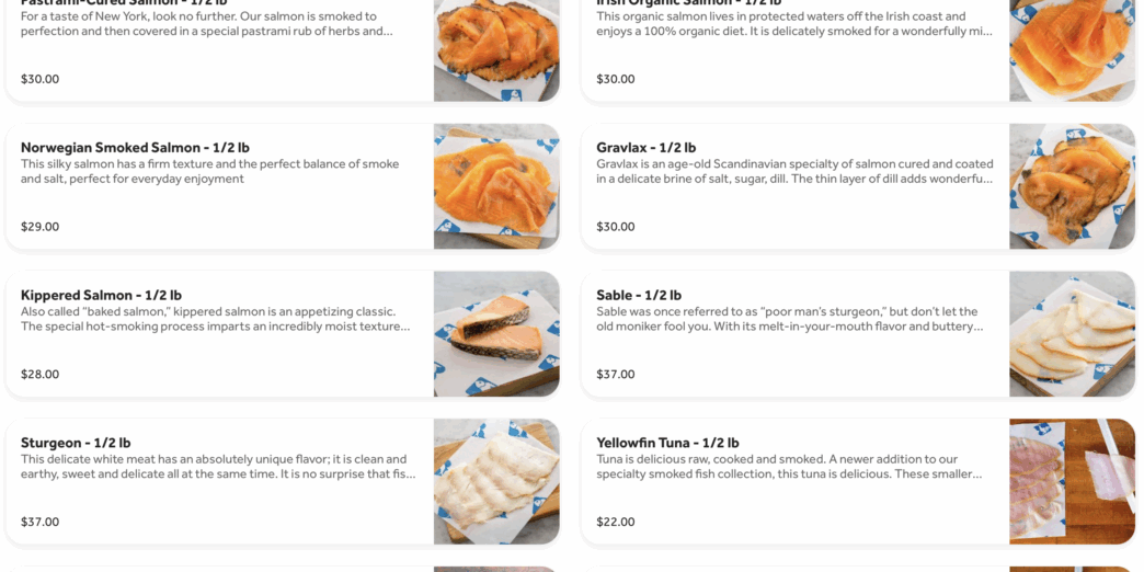 a screenshot of a menu