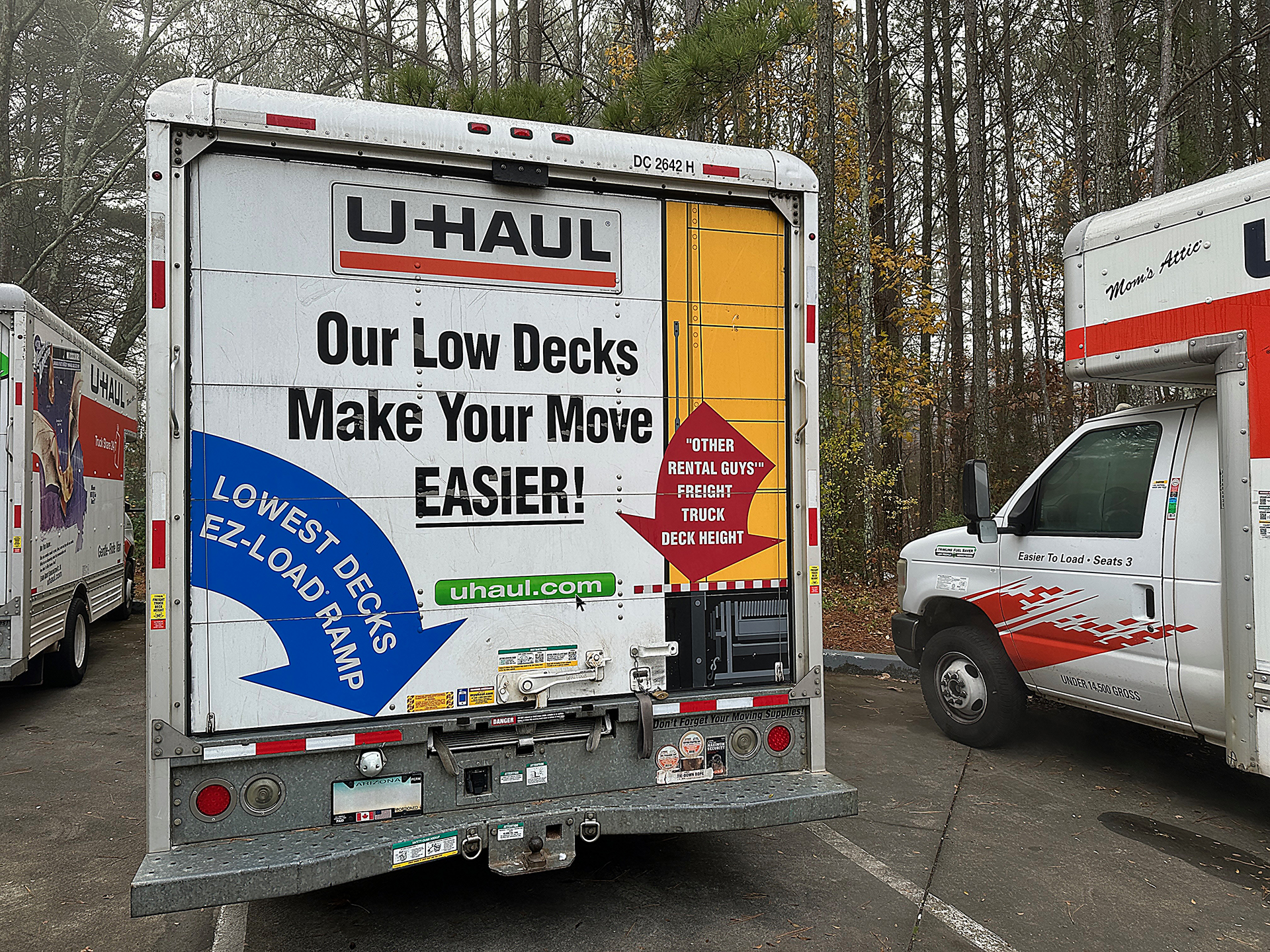 a truck parked in a parking lot