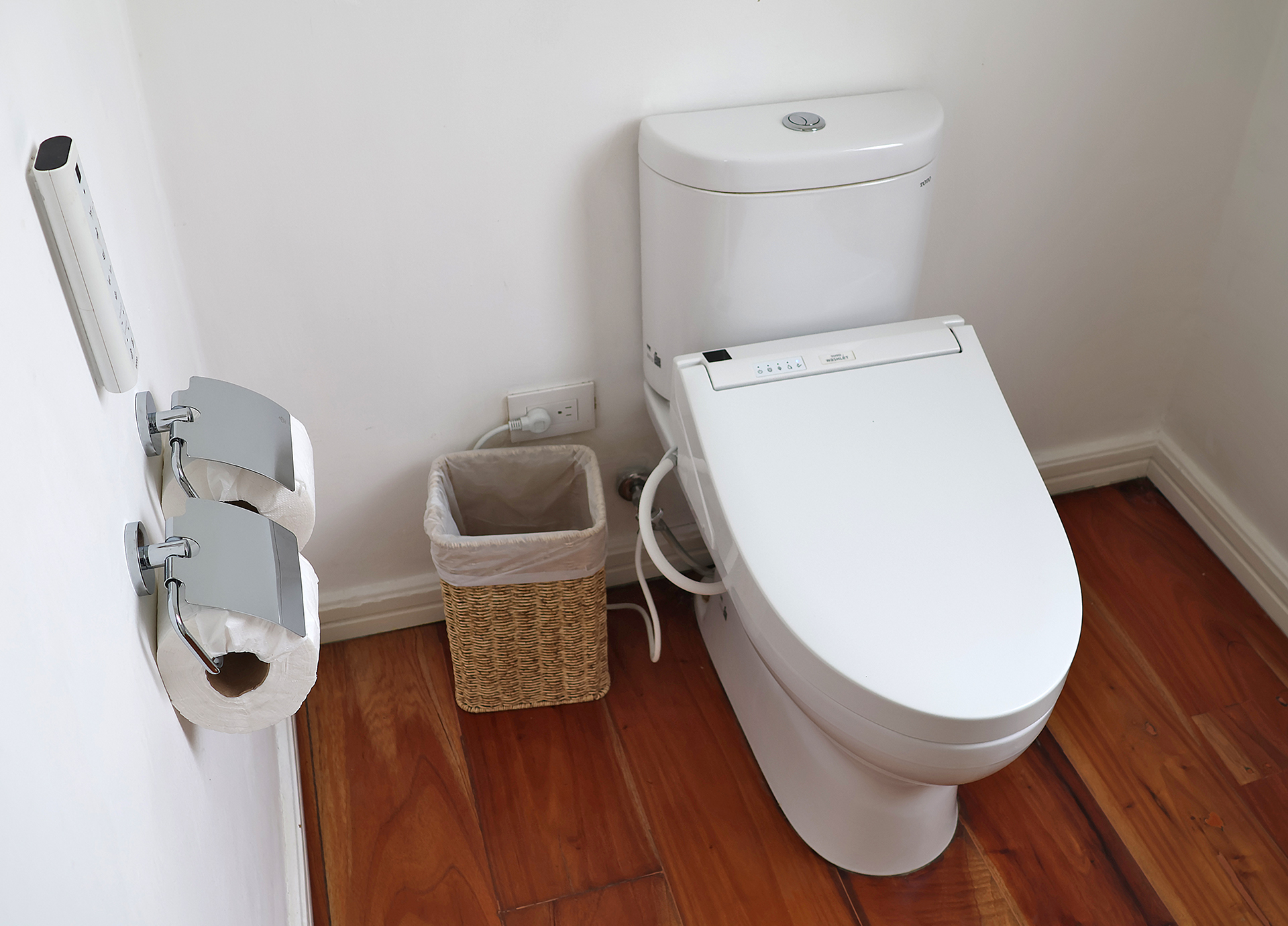 a toilet in a bathroom