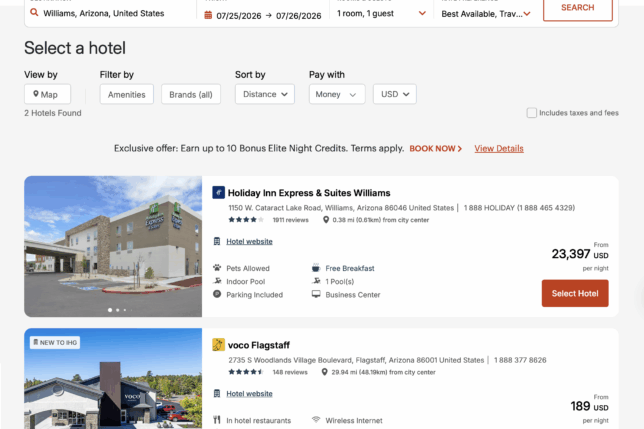 a screenshot of a hotel