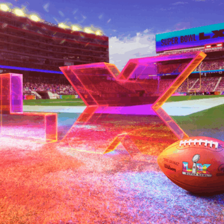 a football in a stadium