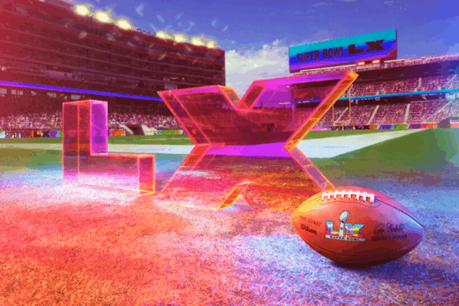 a football in a stadium