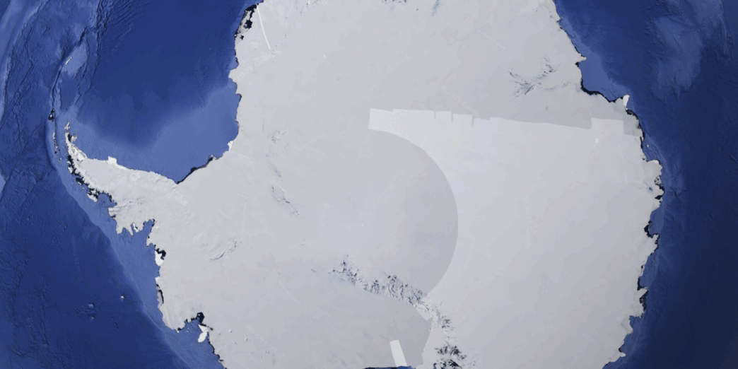 a satellite view of a large white object