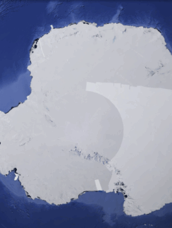 a satellite view of a large white object