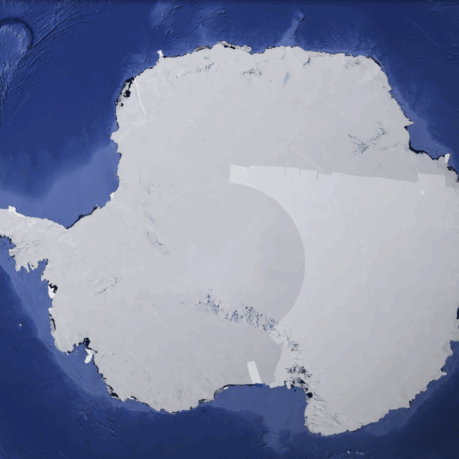 a satellite view of a large white object