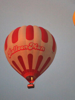 a group of hot air balloons in the sky
