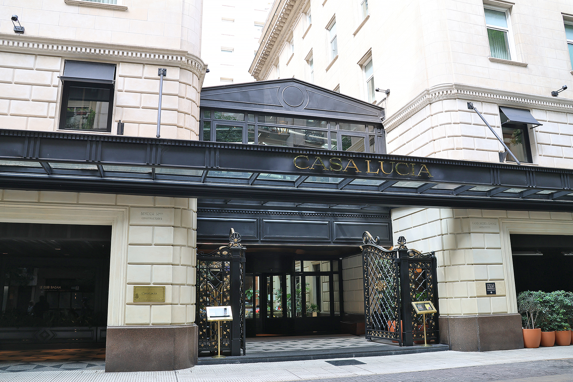 a building with a gate